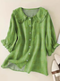 Women's Floral Print Casual Peter Pan Collar Shirt