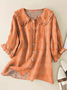 Women's Floral Print Casual Peter Pan Collar Shirt