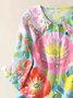 Women's Floral Print Casual Peter Pan Collar Shirt