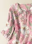 Women's Floral Print Casual Peter Pan Collar Shirt