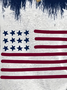 Casual V Neck America Flag T-Shirt