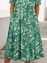 Crew Neck Cotton Regular Fit Casual Dress With No