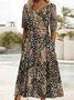 Women's Floral Print V-Neck Dress