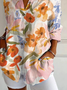 Women's Long Sleeve Shirt Spring/Fall As Picture Floral Buckle Shirt Collar Daily Going Out Casual Top