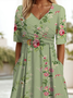 Women's Floral Print V-Neck Dress