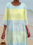 Women's Striped Print Round Neck Dress
