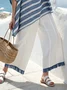 Cotton and linen women's striped suit