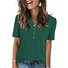 Women's Short Sleeve T-shirt Summer Lake Blue Plain Cotton V Neck Daily Going Out Casual Top