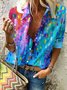 Casual Geometric Cotton Shirt