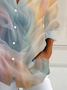 Women's Long Sleeve Shirt Spring/Fall As Picture Ombre Buckle Shirt Collar Daily Going Out Casual Top