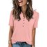 Women's Short Sleeve T-shirt Summer Lake Blue Plain Cotton V Neck Daily Going Out Casual Top
