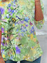 Women's Floral Print Casual Crew Neck Tunic T-Shirt