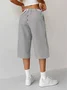 Spring And Summer Casual Striped Straight Lace-Up Pants