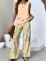Crew Neck Regular Fit Casual Two-Piece Set With No