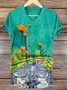 Women's Floral Print V-Neck Short Sleeve T-Shirt