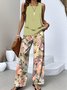 Crew Neck Casual Two-Piece Set With No