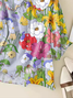 Casual Loose Floral Shawl Collar Shirt