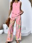 Crew Neck Regular Fit Casual Two-Piece Set With No