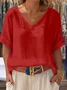 Cotton And Linen Short Sleeve T-Shirt