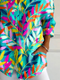 Women's Long Sleeve Shirt Spring/Fall As Picture Floral Buckle Shirt Collar Daily Going Out Casual Top
