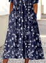 Women's Floral Print Casual Button Dress