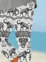 Women's Elephant Print Casual Leggings