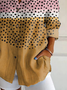 Women's Long Sleeve Shirt Spring/Fall As Picture Polka Dots Buckle Shirt Collar Daily Going Out Casual Top