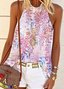 Gradient Pattern Casual Halter T-Shirt