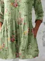 Women's Half Sleeve Blouse_ Summer Green Floral Printing V Neck Daily Going Out Casual Top