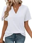 Regular Fit V Neck Casual Cotton T-Shirt