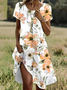 Women's Floral Print Casual Round Neck Short Sleeve Dress