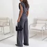 Women's Irregular Craftsmanship Plain Daily Going Out Two-Piece Set Khaki Casual Summer Top With Pants Matching Set