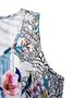 Regular Fit Floral Crew Neck Vintage Dress With No