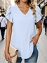 Cotton V Neck Regular Fit Casual T-Shirt