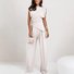 Women's Irregular Craftsmanship Plain Daily Going Out Two-Piece Set Khaki Casual Summer Top With Pants Matching Set