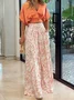 Women's Pocket Stitching Plain Daily Going Out Two-Piece Set Red Casual Summer Top With Pants Matching Set