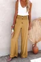Women's  Elastic Waist H-Line Wide Leg Pants Daily Going Out Pants Green Casual Split Joint Plain Spring/Fall Pants