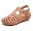 Retro Baotou Sandals For Women Summer New Hole Shoes Thick Bottom Round Toe Wedge Heel Octopus Sandals