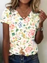 V Neck Cotton Casual T-Shirt