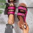 Summer Casual Fabric Plain Slide Sandals