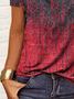 Women's Abstract Print Casual Round Neck Short Sleeve T-Shirt