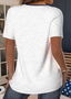 Jersey Crew Neck Letter Pattern Casual T-Shirt