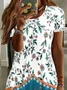 Women's Floral Print Casual Round Neck Short Sleeve Dress