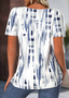 Loose Ethnic Jersey Gradient Pattern T-Shirt