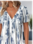 Loose Ethnic Jersey Gradient Pattern T-Shirt