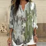 V Neck Regular Fit Geometric Casual Shirt