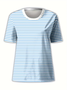 Women's Striped Printed Casual Round Neck Short Sleeve T-Shirt