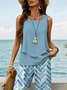 Women's Geometric Print Casual Vest Trousers Two-Piece Set