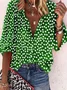 Vintage Ditsy Floral Mock Neck Loose Shirt