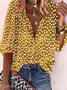 Vintage Ditsy Floral Mock Neck Loose Shirt